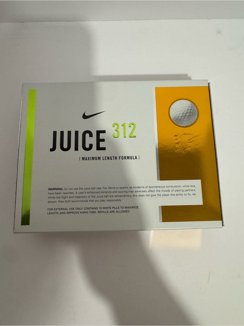 Nike Juice 312 Golf Balls Maximum Length Set Of 12 New In Box